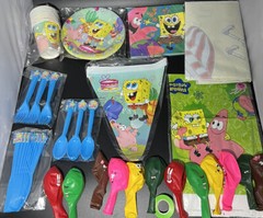 Spongebob Squarepants Birthday Party Supplies Backdrop Banner party set big lot