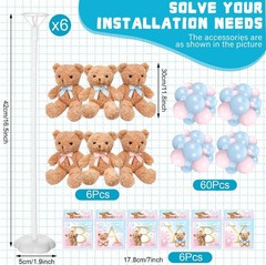 6-Set Baby Shower Bear Boxes & Balloon Decor – Gender Reveal Party Kit