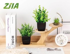 ZJIA 2 Pack Small Fake Plants Black Bathroom 7.18″H × 4.7″W,