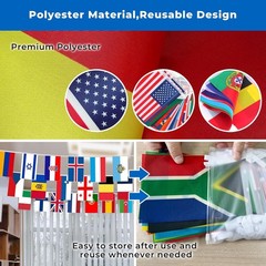Country Flags Banner 82ft Polyester International Flags of the World Classroom