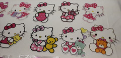 12 Hello Kitty Hanging Birthday Cut-out Party Decorations with Swirls