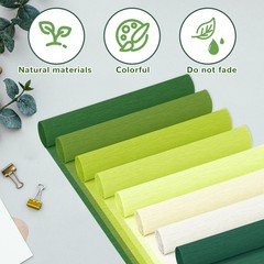 8 Rolls Crepe Paper Streamers 10×98 Inch Green Colors Sheets DIY Gift Decor
