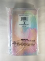 6 Watercolor Tie Dye Birthday Plastic Tablecloths 54 in. X 84 in. New Sealed