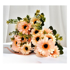 7 Stem Artificial Silk Daisy Flowers Marigold Bouquet for Home Office Decor