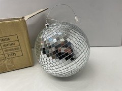 HANGING SILVER DISCO BALL – 15 CM – VGC