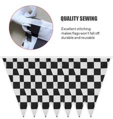 Checkered Themed Banner, 21 Pcs Flags, 30ft String, Race Car Party Decor