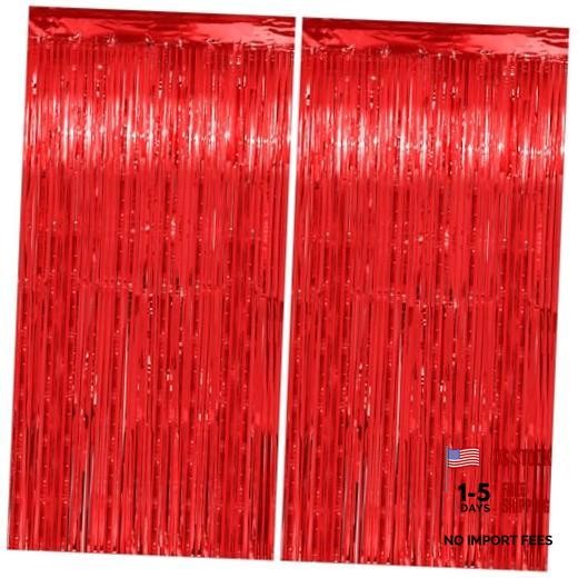 Graduation Backdrop Decorations, Thicken 38.4″W x 98.4″L (Pack of 2) Red 2.5m