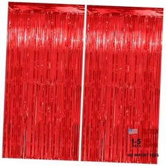 Graduation Backdrop Decorations, Thicken 38.4″W x 98.4″L (Pack of 2) Red 2.5m