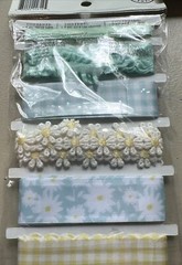 Martha Stewart Blues Yellows Mint/ Daisy Gingham 6 Pc Ribbon Kit 36 In Each New