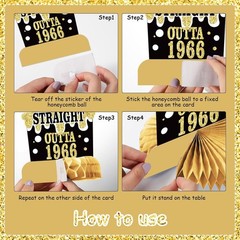 Elegant 60th Birthday Table Decorations – 9PCS Vintage Honeycomb Centerpieces
