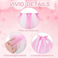 12 Pieces Mini Tutu Table Skirt Wine Bottle Cover Pink and White