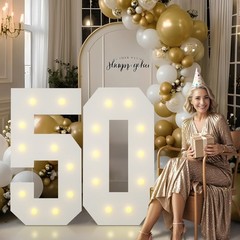 4FT 30 Marquee Numbers Light Up Sign 30th Birthday Party Decoration Warm