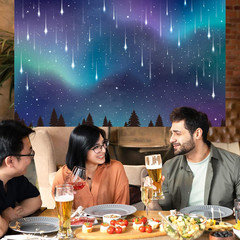 Fabric Aurora Borealis Backdrop Northern Nights Party Decoration Celestial Theme