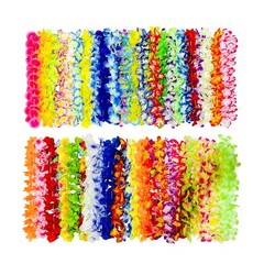 Collar de flores para decoración de fiesta de Lei hawaiano de 50 piezas