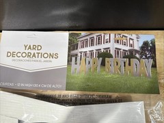 Metallic Gold & Silver Happy Birthday Yard Sign Kit 12-inches High Large