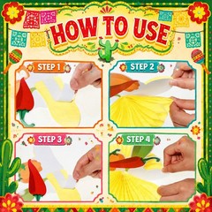 9 Pcs Fiesta Party Decorations Cinco De Mayo Decor 8» Mexican Themed Table H…