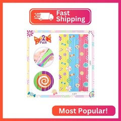 Blosssound 2 Packs Candyland Party Decorations 3.3 x 6.6 ft Colorful Candy Foil