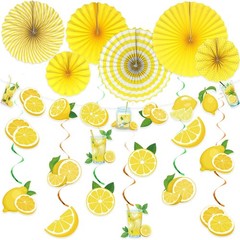 Lemonade Decorations Lemonade Party Banner Lemon Hanging Swirls Yellow Hangin…