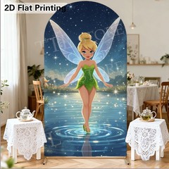Tinkerbell Arch Backdrop Cover Girls Birthday Party Photo Background Prop