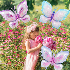6 Pieces 39 Inches Butterfly Balloons – Large Gradient Butterflies Foil Mylar…