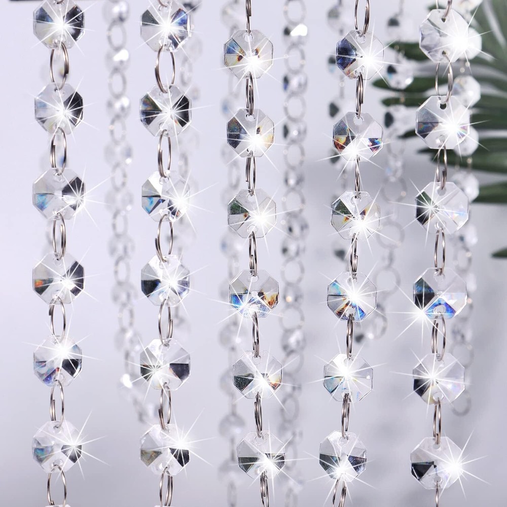 33 Feet Hanging Clear 14Mm Daimond Acrylic Crystal Garland for Manzanita Tree Ce