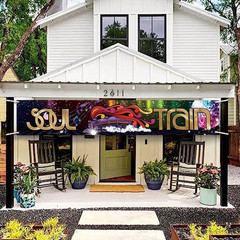 118 x 20 Inches 70s 80s Train Theme Yard Door Banner Sign Disco Party Decoration