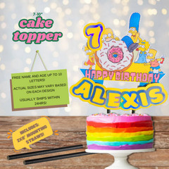 THE SIMPSONS GIFT BOX CAKE TOPPER CUPCAKE BALLOON BANNER SUPPLIES DECORATIONS
