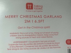 BNIP New Talking Tables MERRY CHRISTMAS Red Glitter Garland Bunting Banner 2M
