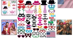 66-Piece Multicolor Photo Booth Props Kit for Unforgettable Party Moments