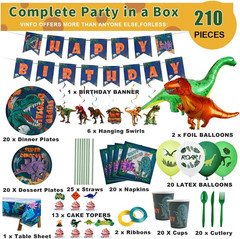 Dinosaur Birthday Party Supplies Kit for Boys, Dinosaur Party Decorations-20 Gue