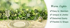 2Pcs Eucalyptus Garland with Lights, Greenery Garland, Green Garland with