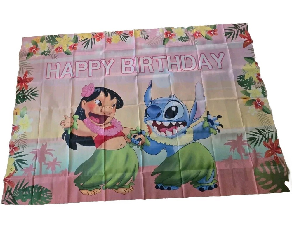 Lilo And Stitch Character Happy Birthday Party Pack/3×5FT. Banner
