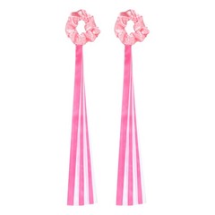 Rainbow Dance Ribbons, Wrist Streamers 20″ & 2 Pcs & White & Rose Pink