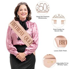 50th Birthday Decorations for Women, Rose Gold Black Back in