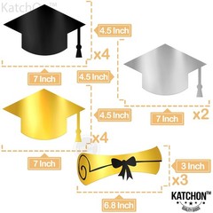 KatchOn Hanging Graduation Decorations 2026 | Black and Gold Graduation Hangi…