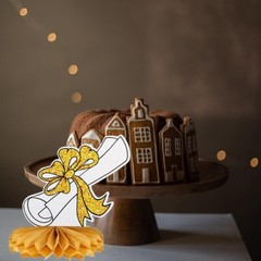 Graduation Honeycomb Table Decoration Set for Party Supplies and Desktop Decor