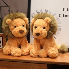 Cute Lion Plush Toy Set Mini Keychain Stuffed Lion Doll 2 Sizes for Gift Decor