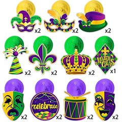 30 Pieces Mardi Gras Decorations Party Supplies Mardi Gras Tinsel Garland Hangin
