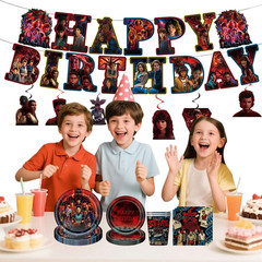 88Pcs Stranger 5 TV Birthday Party Decorations Supplies, Movie Theme Tableware S