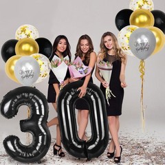 30th Birthday Decorations for Him, 40 inch 30 Balloon Numbers, 18 pcs 12 inch…