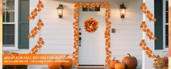 Timer&3 Pack – 30Ft Fall Decor Fall Garland with Lights Fall Decorations for