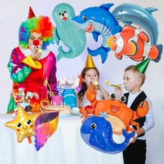 Sea Animal Balloons – Large Shark Dolphin Whale Fish Creature Foil Balloons f…
