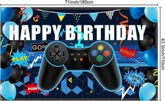 34 Pieces Gamer Birthday Decorations Video Game Party Supplies Set Including Hap