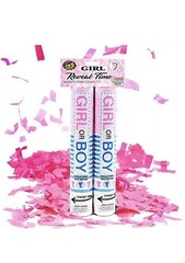 Gender Reveal Celebration Cannons (Two 2 Packs, Its’s a Girl Pink Confetti)