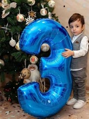 Balloon 8 Numbers, 40 Inch Large Birthday Decorations for Men, Number 8 Blue