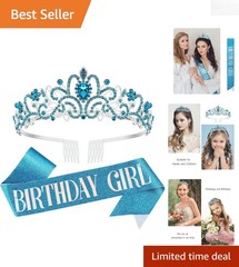 Elegant Birthday Tiara & Princess Sash Set – Perfect for Special Celebrations
