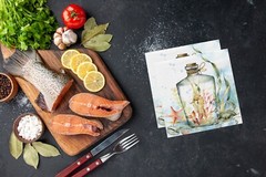 BOTTLED SEAHORSE Coastal Cocktail Napkins 20pcs Decorative Napkins for Decoupage
