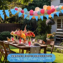 Hahafelt 50 Feet Pennant Banners Flags 40 Solid 11.81 x 7.09 inches, Sky Blue
