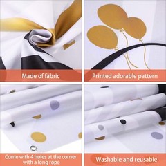 90Th Birthday Banner Multicolor Backdrop Durable Polyester 185 X 110 Cm