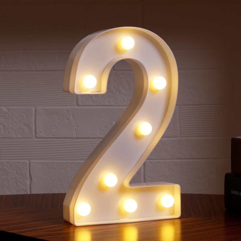 8.58 Inch Battery Powered Lighted Number (Number 2)